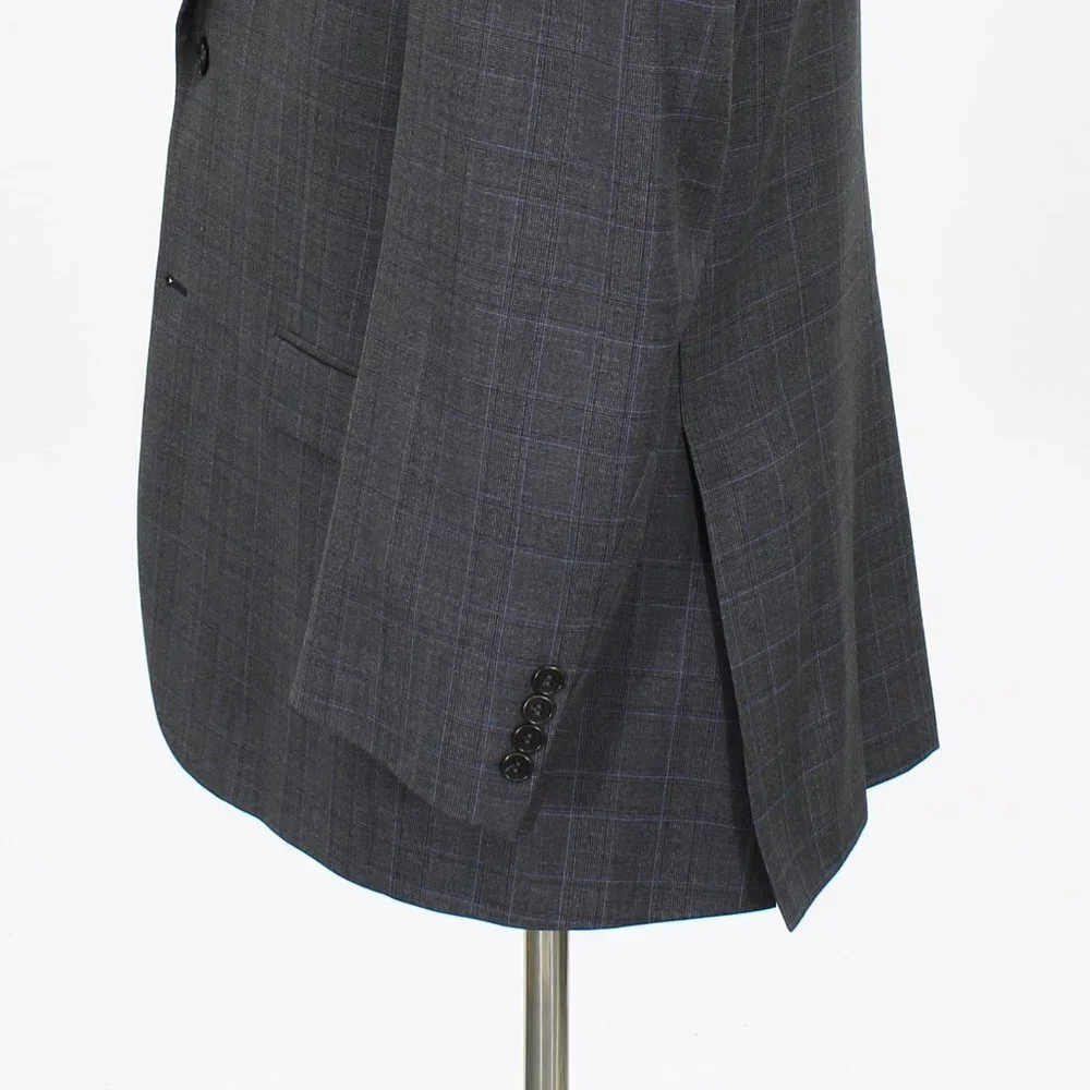 Joseph Abboud 43R Gray Check 2-Button Sport Coat Blazer Jacket V599
